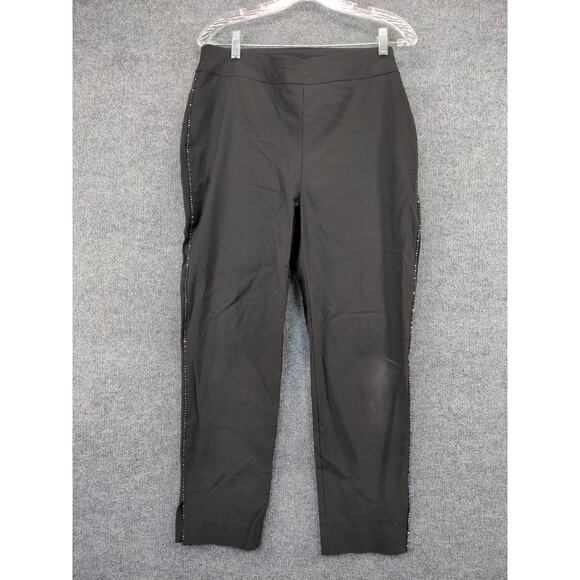 Chico's Womens Pull On Pants Size 1.5 10R Black Rayon Blend - Picture 2 of 12